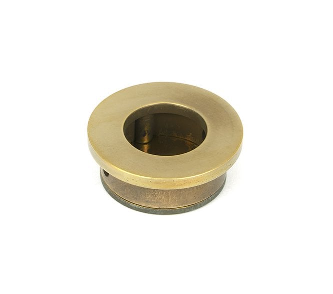 From The Anvil Aged Brass 34mm Round Finger Edge Pull