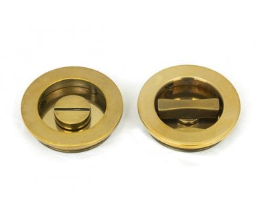 From The Anvil Aged Brass 60mm Plain Round Pull - Privacy Set