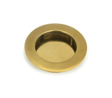 From The Anvil Aged Brass 75mm Plain Round Pull