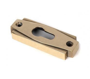 From The Anvil Aged Brass Art Deco Euro Escutcheon