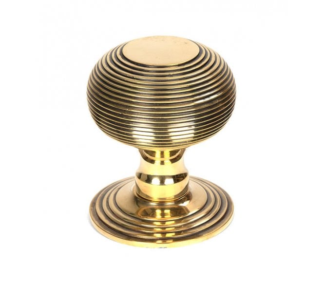 From The Anvil Aged Brass Beehive Centre Door Knob
