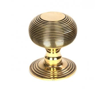 From The Anvil Aged Brass Beehive Centre Door Knob