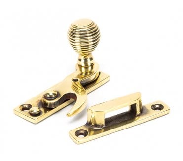 From The Anvil Aged Brass Beehive Sash Hook Fastener