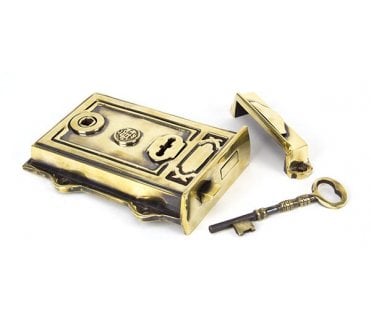 From The Anvil Aged Brass Davenport Rim Lock