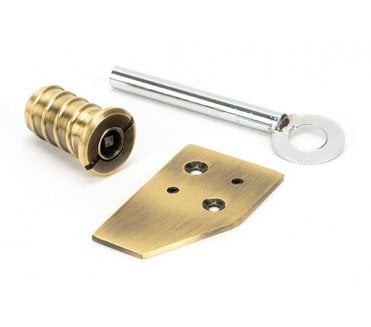 From The Anvil Aged Brass Key-Flush Sash Stop