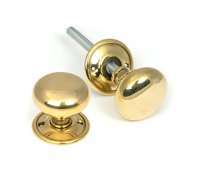 From The Anvil Aged Brass Mushroom Mortice/Rim Knob Set