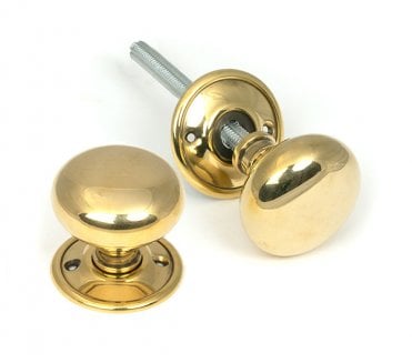 From The Anvil Aged Brass Mushroom Mortice/Rim Knob Set