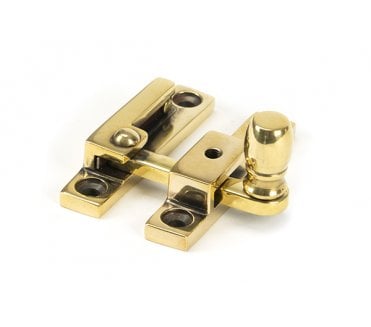 From The Anvil Aged Brass Mushroom Quadrant Fastener - Narrow