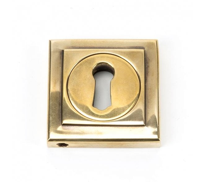 From The Anvil Aged Brass Round Escutcheon (Square)