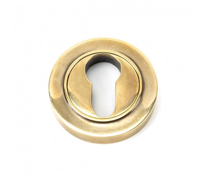From The Anvil Aged Brass Round Euro Escutcheon (Plain)