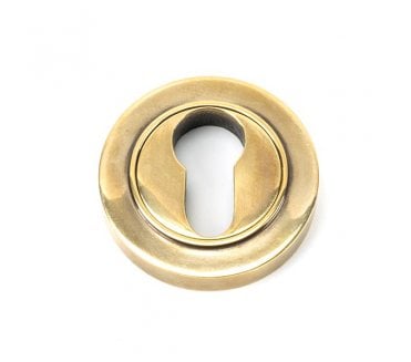 From The Anvil Aged Brass Round Euro Escutcheon (Plain)
