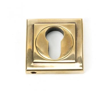 From The Anvil Aged Brass Round Euro Escutcheon (Square)