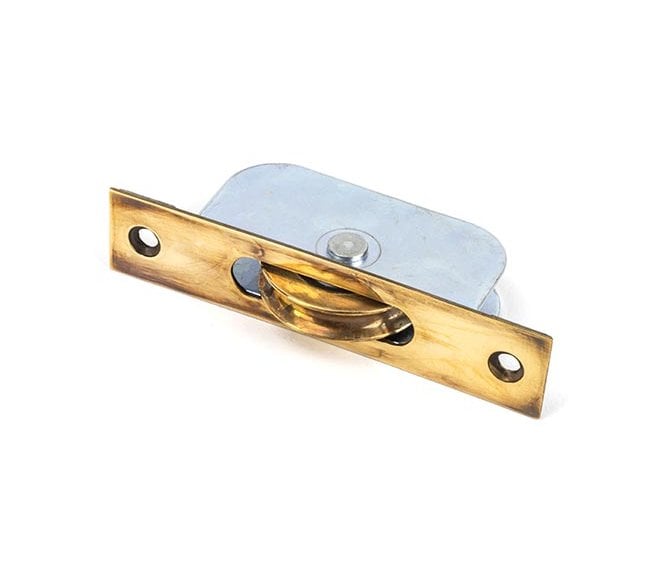 From The Anvil Aged Brass Square Ended Sash Pulley 75kg