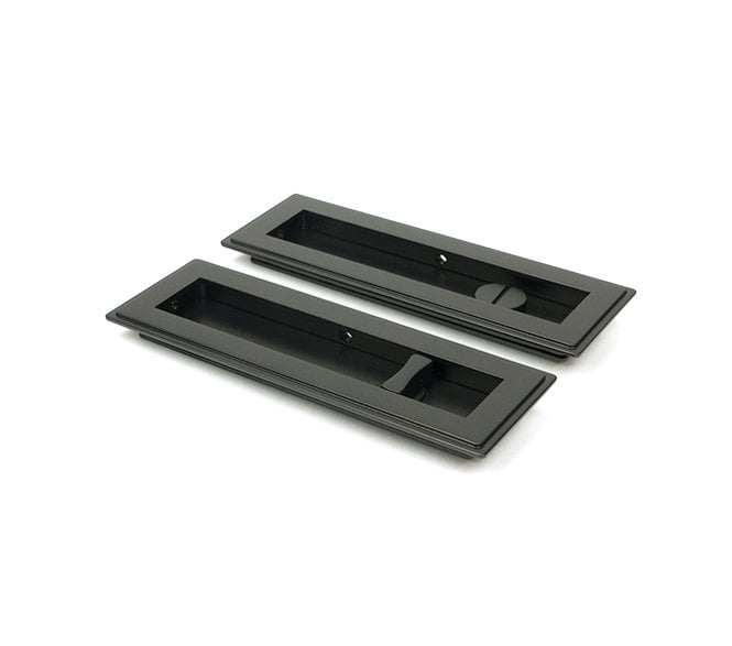 From The Anvil Aged Bronze 175mm Art Deco Rectangular Pull - Privacy Set