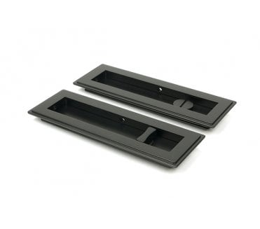 From The Anvil Aged Bronze 175mm Art Deco Rectangular Pull - Privacy Set