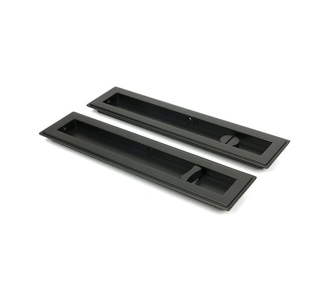 From The Anvil Aged Bronze 250mm Art Deco Rectangular Pull - Privacy Set
