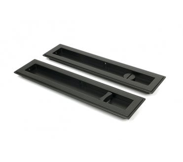 From The Anvil Aged Bronze 250mm Art Deco Rectangular Pull - Privacy Set