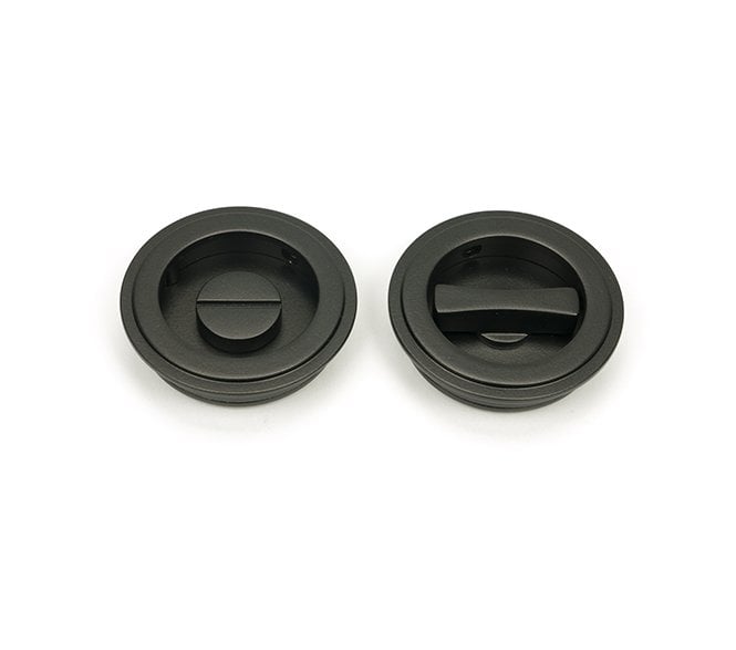 From The Anvil Aged Bronze 60mm Art Deco Round Pull - Privacy Set