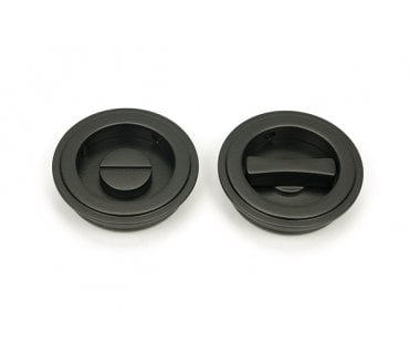 From The Anvil Aged Bronze 60mm Art Deco Round Pull - Privacy Set