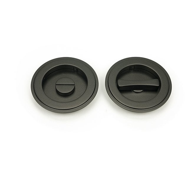 From The Anvil Aged Bronze 75mm Art Deco Round Pull - Privacy Set