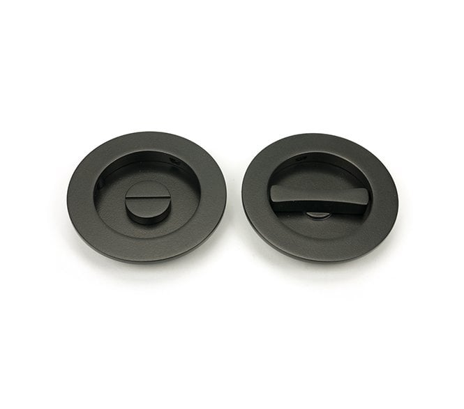 From The Anvil Aged Bronze 75mm Plain Round Pull - Privacy Set