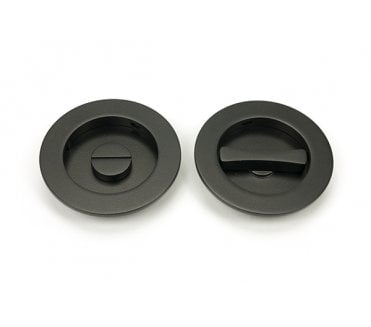 From The Anvil Aged Bronze 75mm Plain Round Pull - Privacy Set