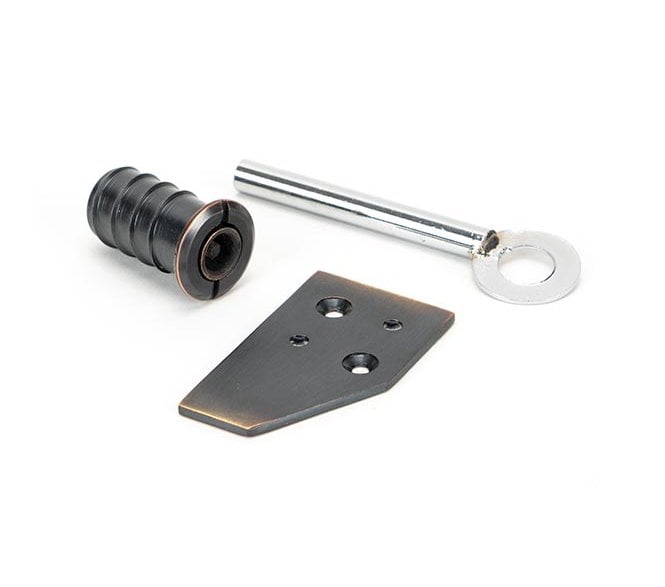 From The Anvil Aged Bronze Key-Flush Sash Stop
