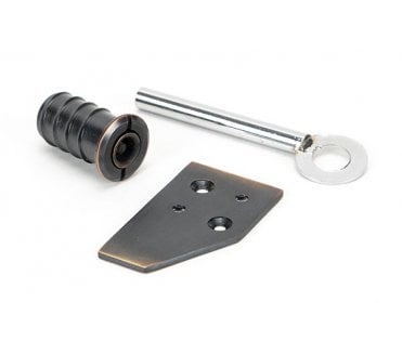 From The Anvil Aged Bronze Key-Flush Sash Stop