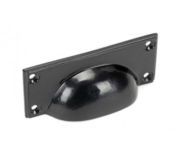 From The Anvil Art Deco Drawer Cup Pull - Black