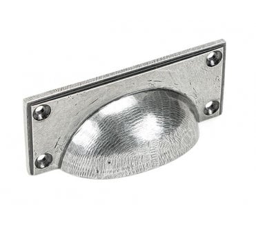 From The Anvil Art Deco Drawer Cup Pull - Pewter