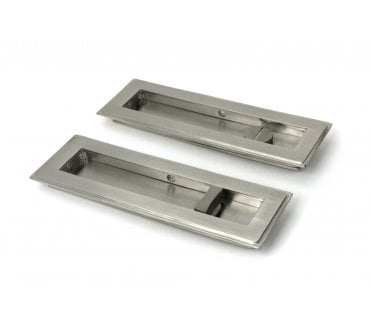 From The Anvil Art Deco Rectangular Sliding Bathroom Flush Pull Set (Grade 316) - Satin Stainless Steel