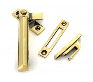 From The Anvil Art Deco Window Fastener (Lockable) - Aged Brass