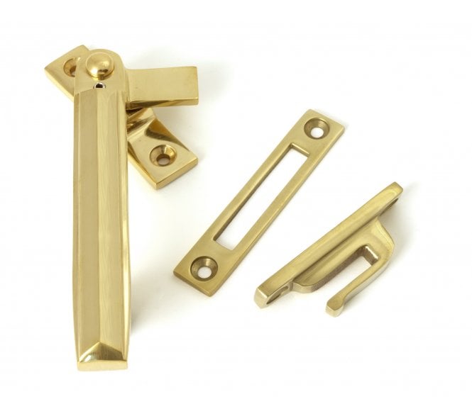 From The Anvil Art Deco Window Fastener (Lockable) - Polished Brass