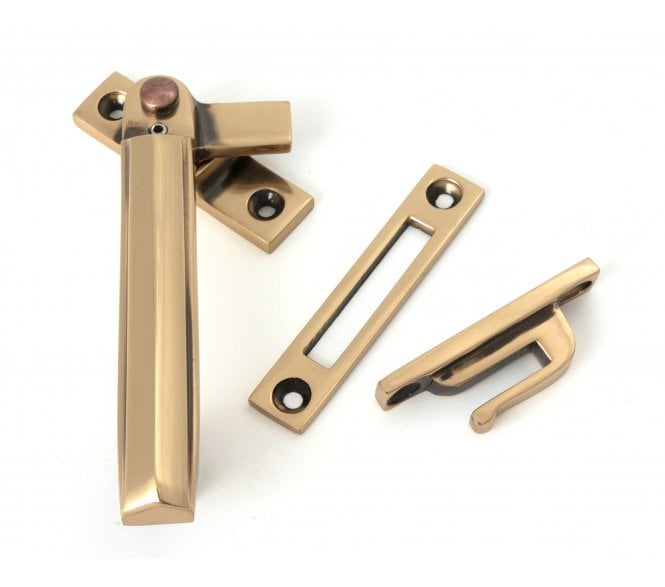From The Anvil Art Deco Window Fastener (Lockable) - Polished Bronze