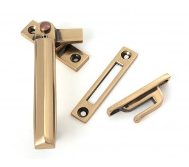 From The Anvil Art Deco Window Fastener (Lockable) - Polished Bronze