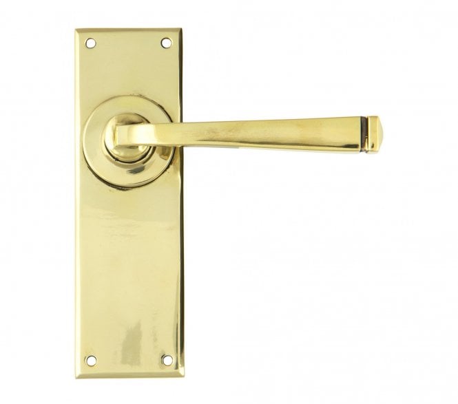 From The Anvil Avon Door Handles On Backplate - Aged Brass