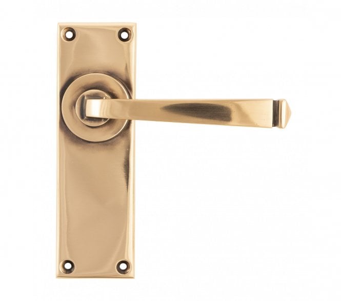 From The Anvil Avon Door Handles On Backplate - Polished Bronze