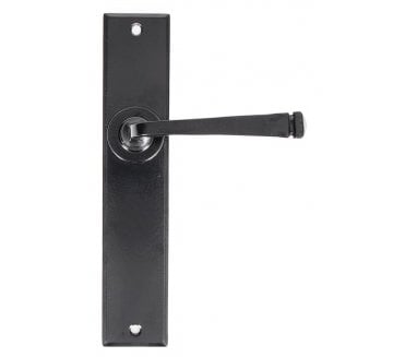 From The Anvil Avon Door Handles On Long Backplate - Black