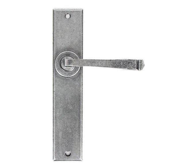 From The Anvil Avon Door Handles On Long Backplate - Pewter