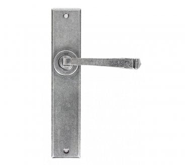 From The Anvil Avon Door Handles On Long Backplate - Pewter