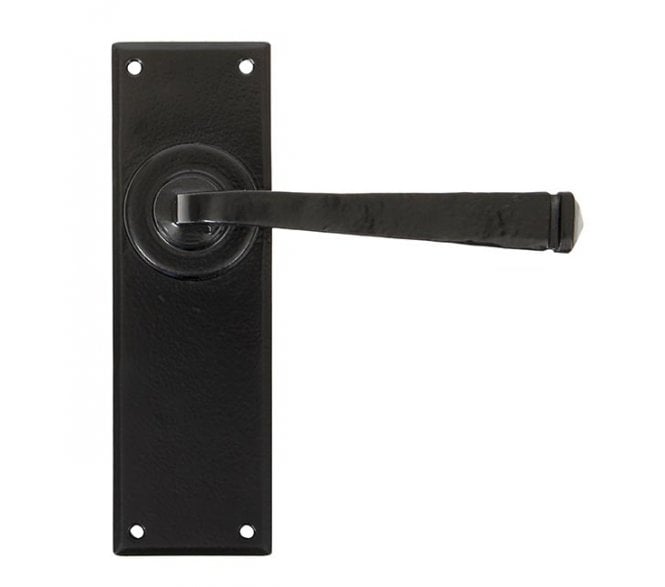 From The Anvil Avon Door Handles On Short Backplate -  Black