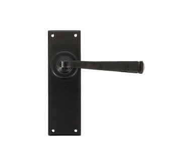 From The Anvil Avon Door Handles On Short Backplate -  Black