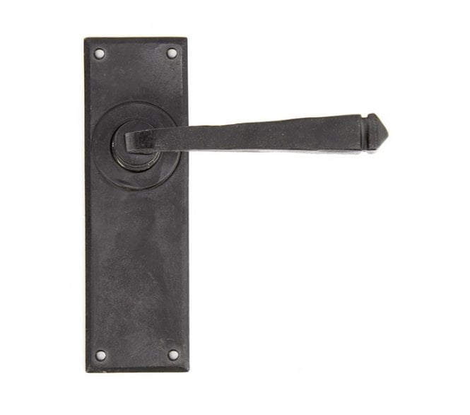 From The Anvil Avon Door Handles On Short Backplate - External Beeswax