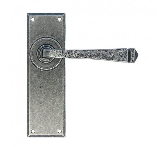 From The Anvil Avon Door Handles On Short Backplate - Pewter