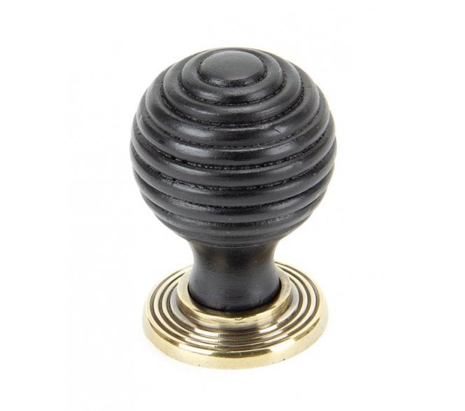From The Anvil Beehive Cabinet Knobs - Ebony & Aged Brass