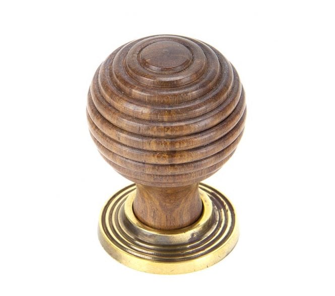 From The Anvil Beehive Cabinet Knobs - Rosewood & Aged Brass