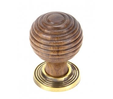 From The Anvil Beehive Cabinet Knobs - Rosewood & Aged Brass