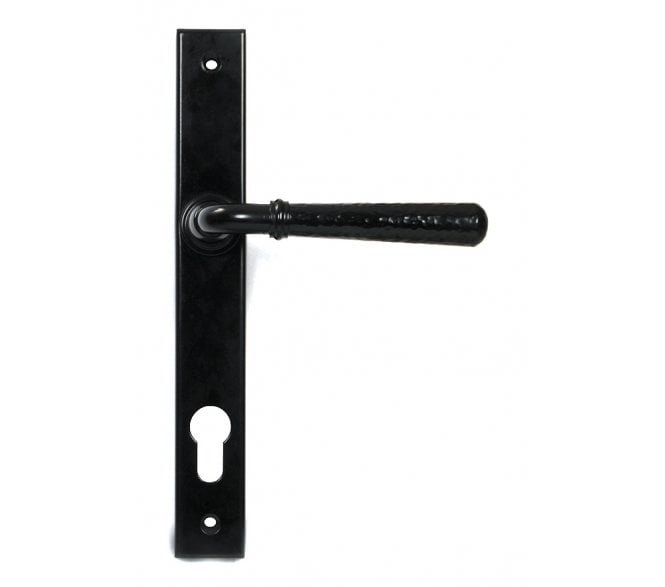 From The Anvil Black Hammered Newbury Slimline Espag. Lock Set