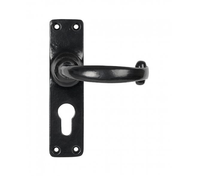 From The Anvil Black MF Lever Euro Lock Set