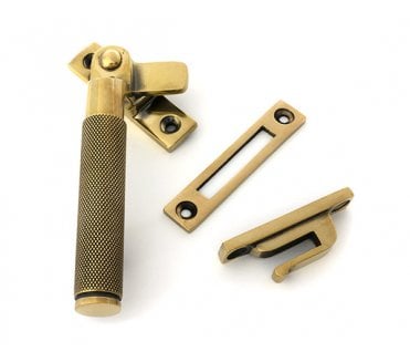 From The Anvil Brompton Knurled Window Fastener (Lockable) - Aged Brass